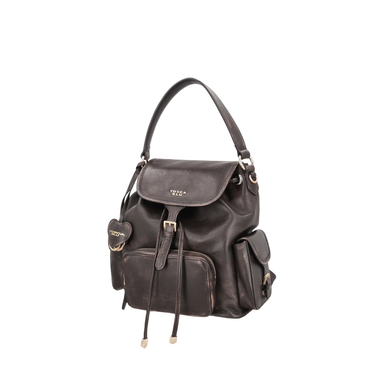 Zaino Anita in pelle con tasche colore testa di moro ToscaBlu