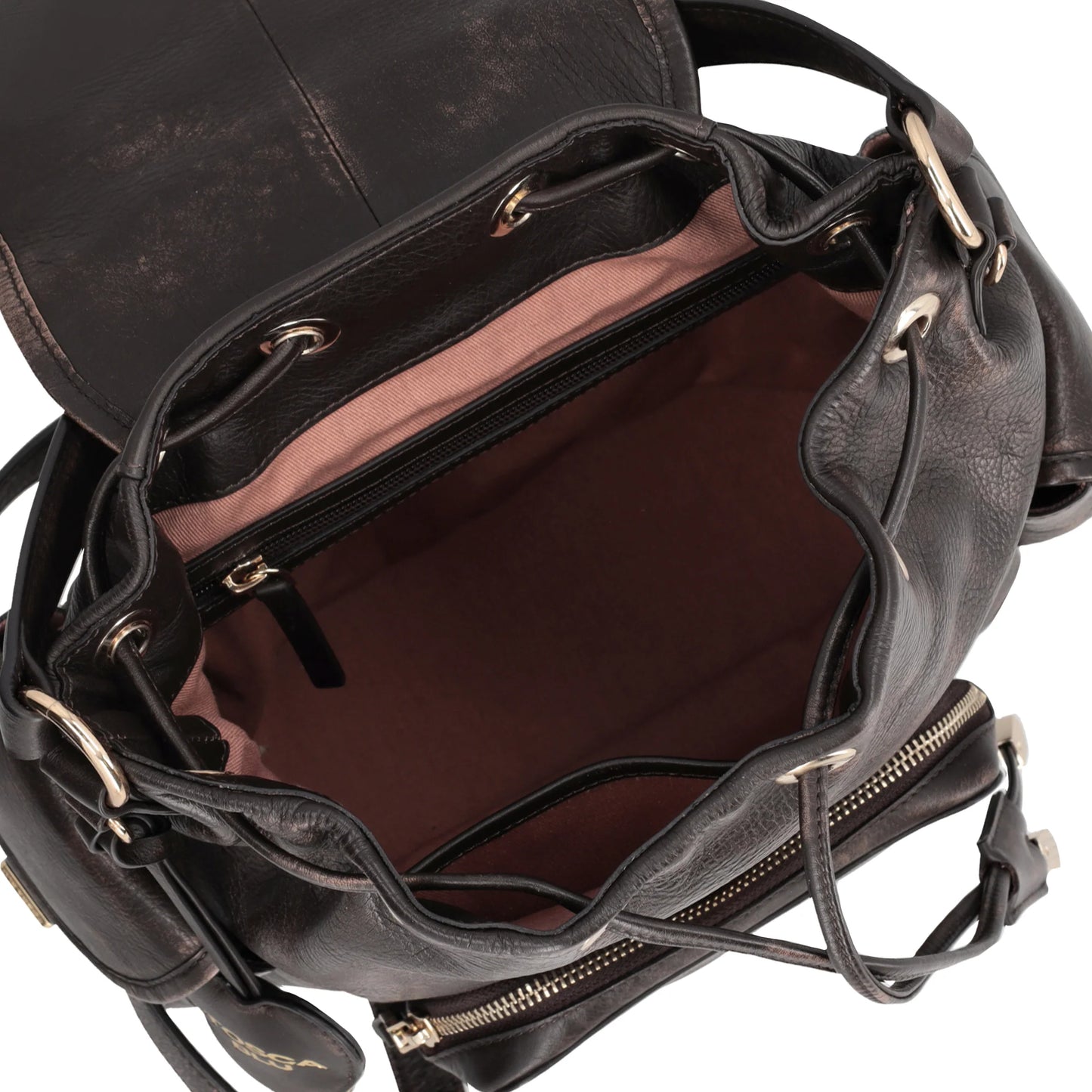 Zaino Anita in pelle con tasche colore testa di moro ToscaBlu