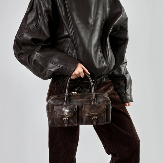 Bauletto Anita con doppie tasche colore testa di moro ToscaBlu