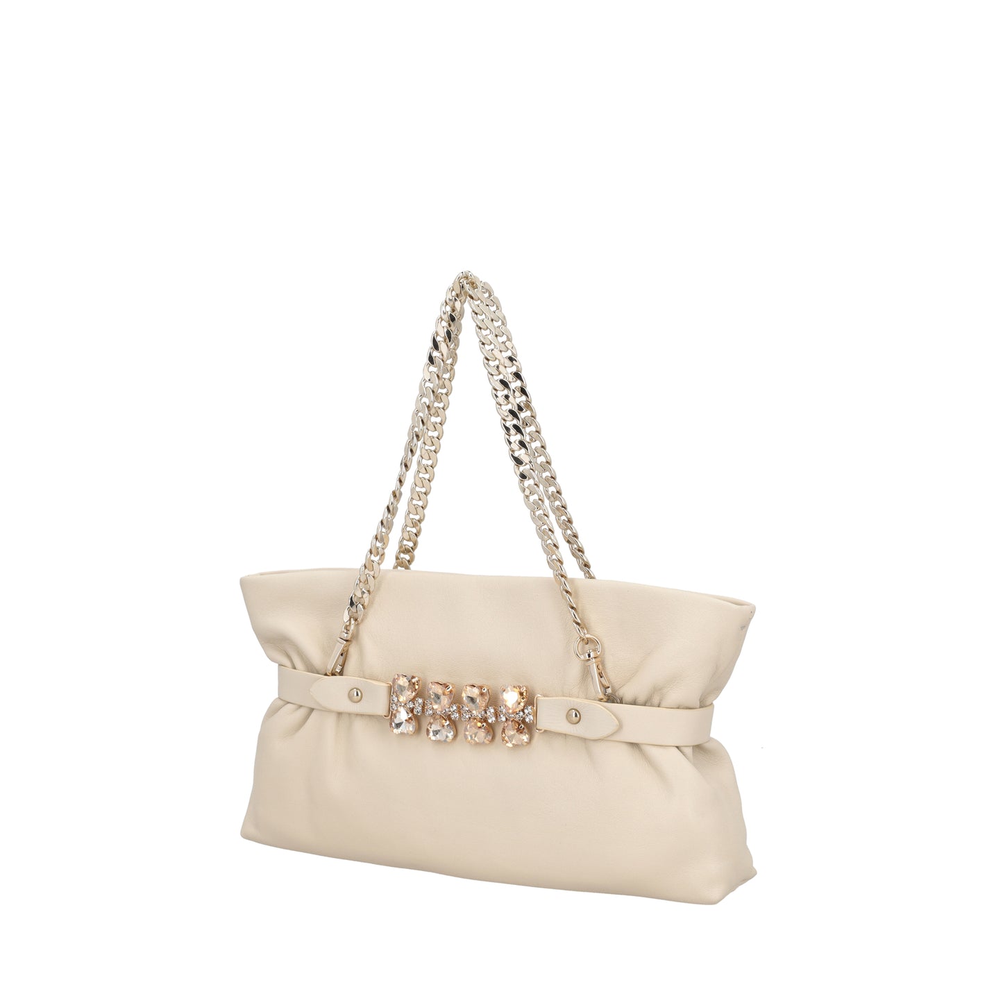 ToscaBlu  Pochette gioiello Capri in pelle colore avorio