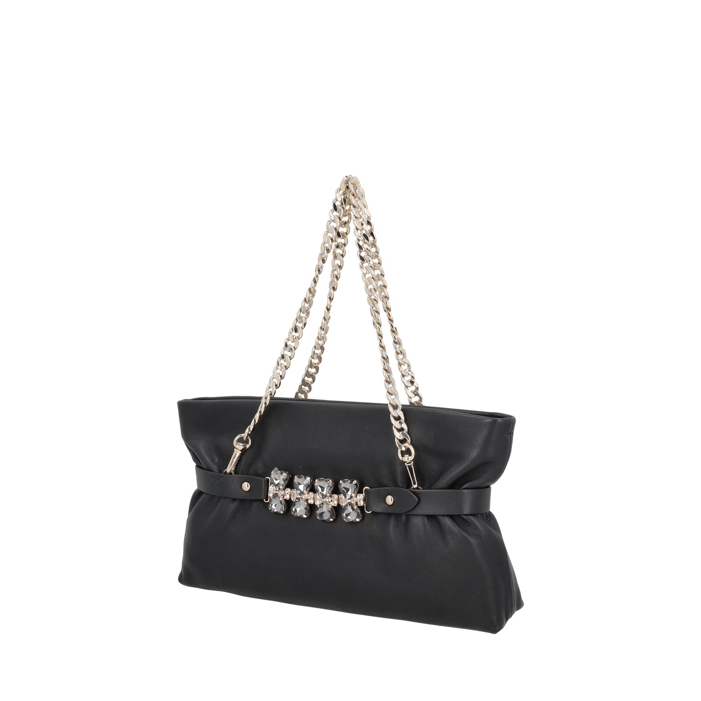 ToscaBlu  Pochette gioiello Capri in pelle colore nero
