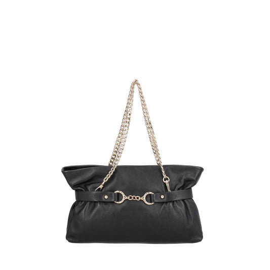 ToscaBlu  Pochette Capri in pelle con staffa gioiello colore nero