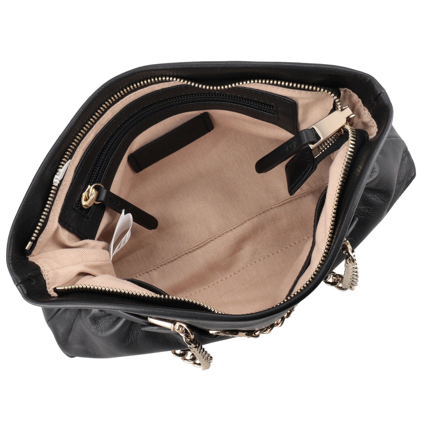 ToscaBlu  Pochette Capri in pelle con staffa gioiello colore nero