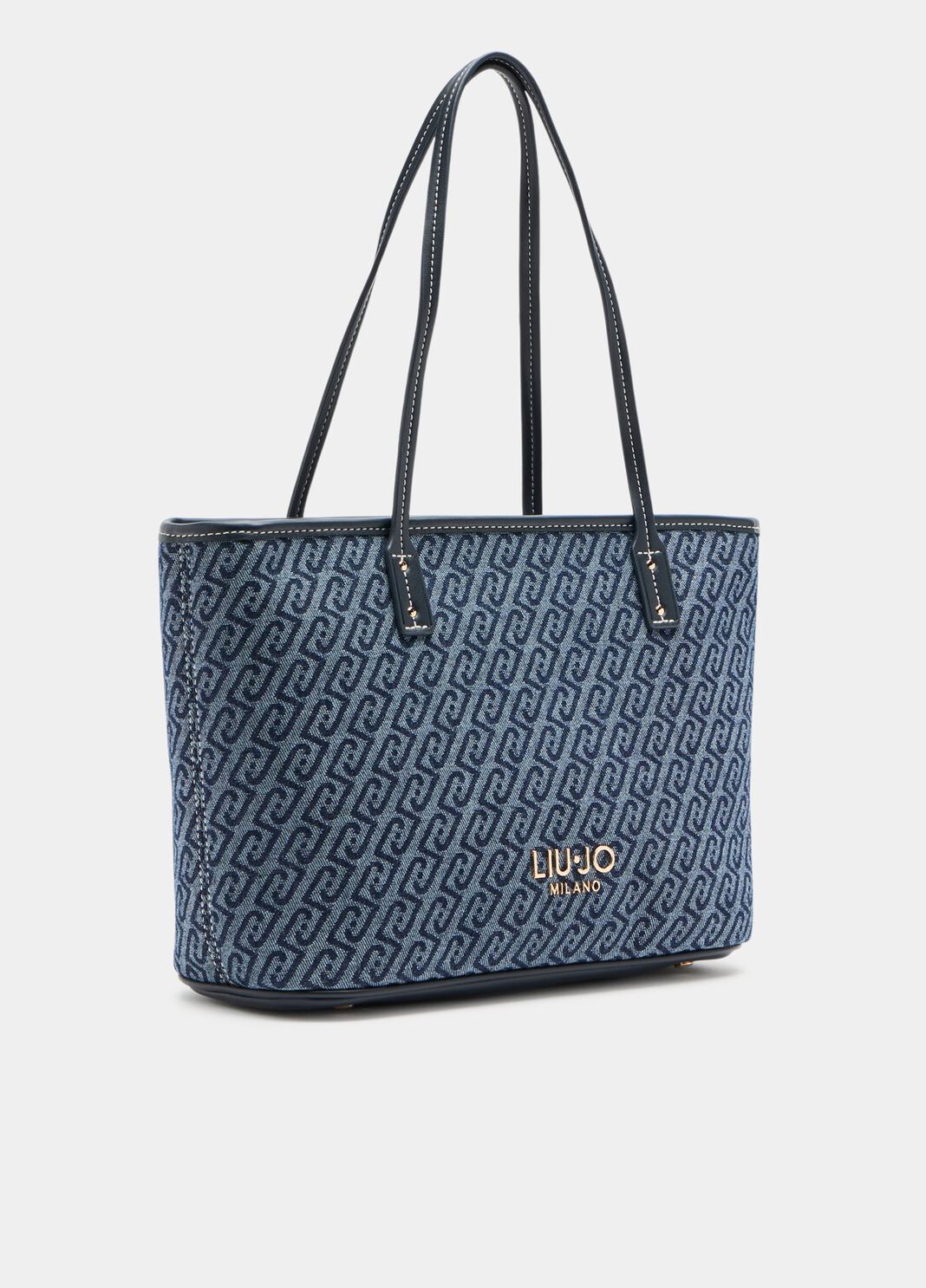 Tote bag in denim jacquard Evrim Liu Jo