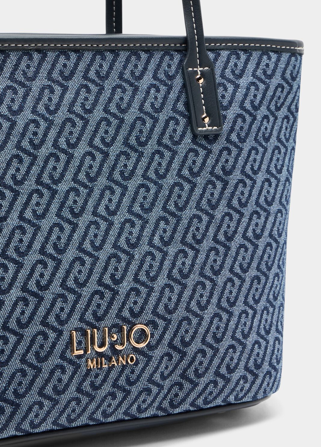 Tote bag in denim jacquard Evrim Liu Jo