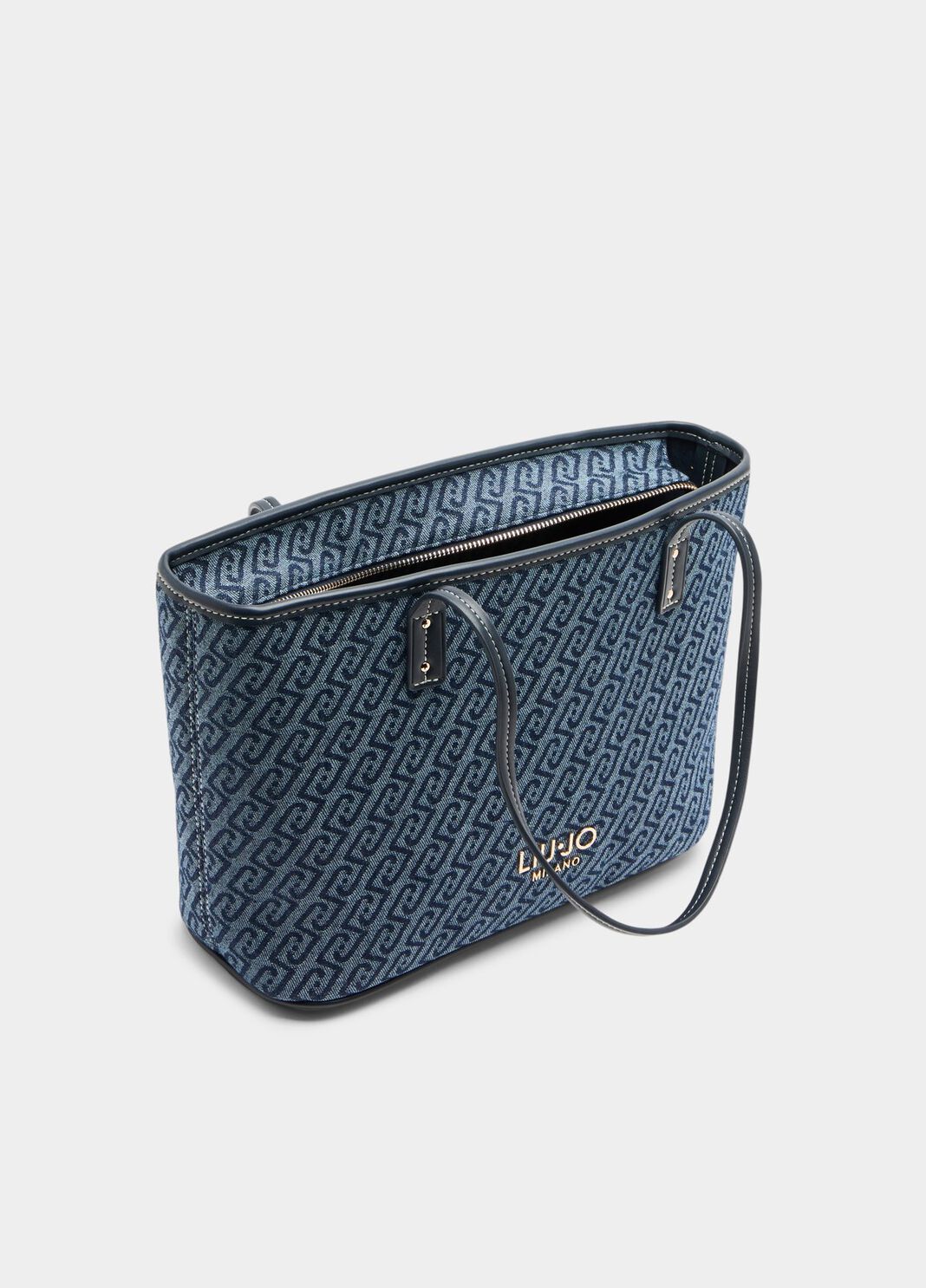 Tote bag in denim jacquard Evrim Liu Jo