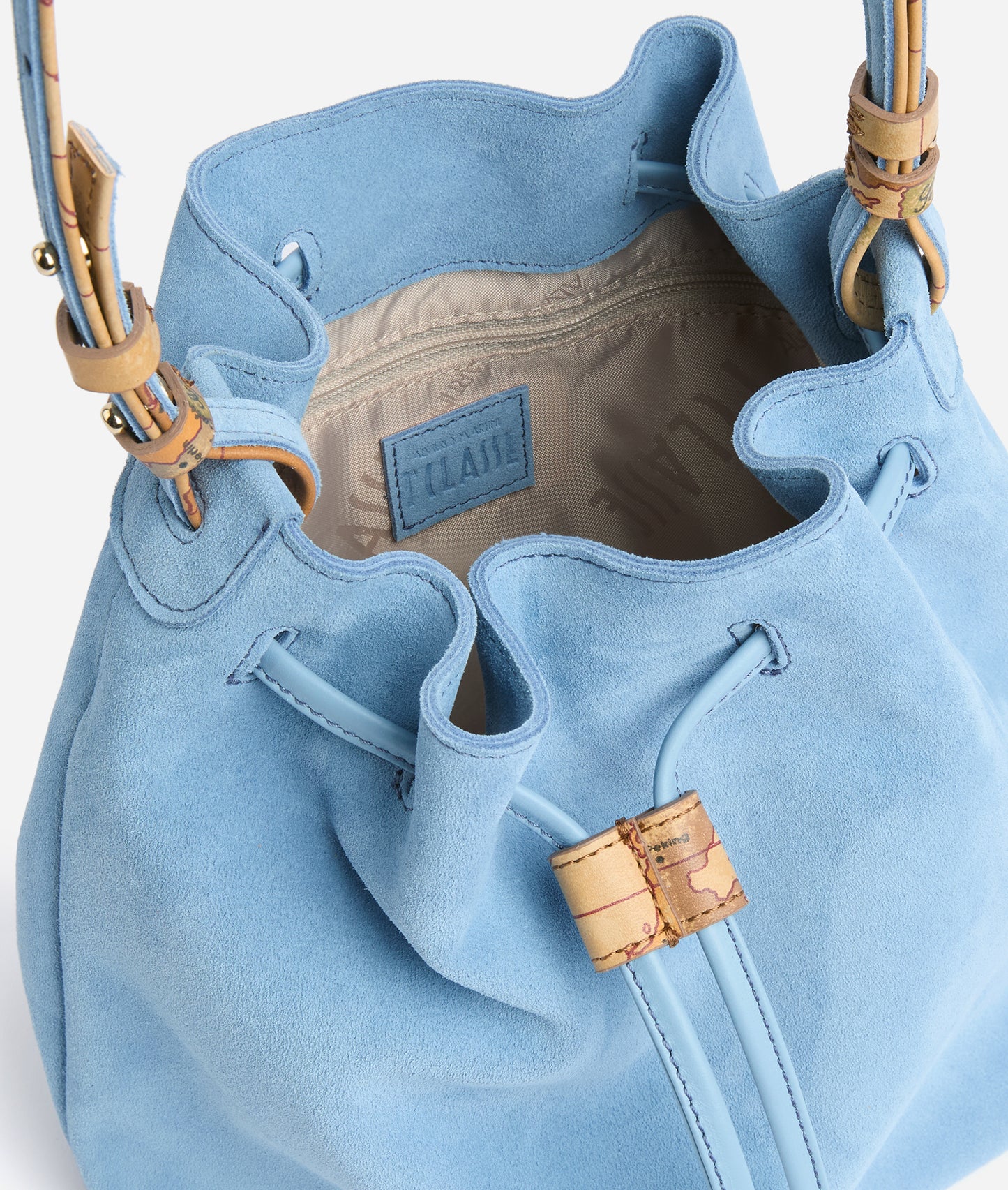 Tribal Leather borsa secchiello Azzurro Cielo Alviero Martini