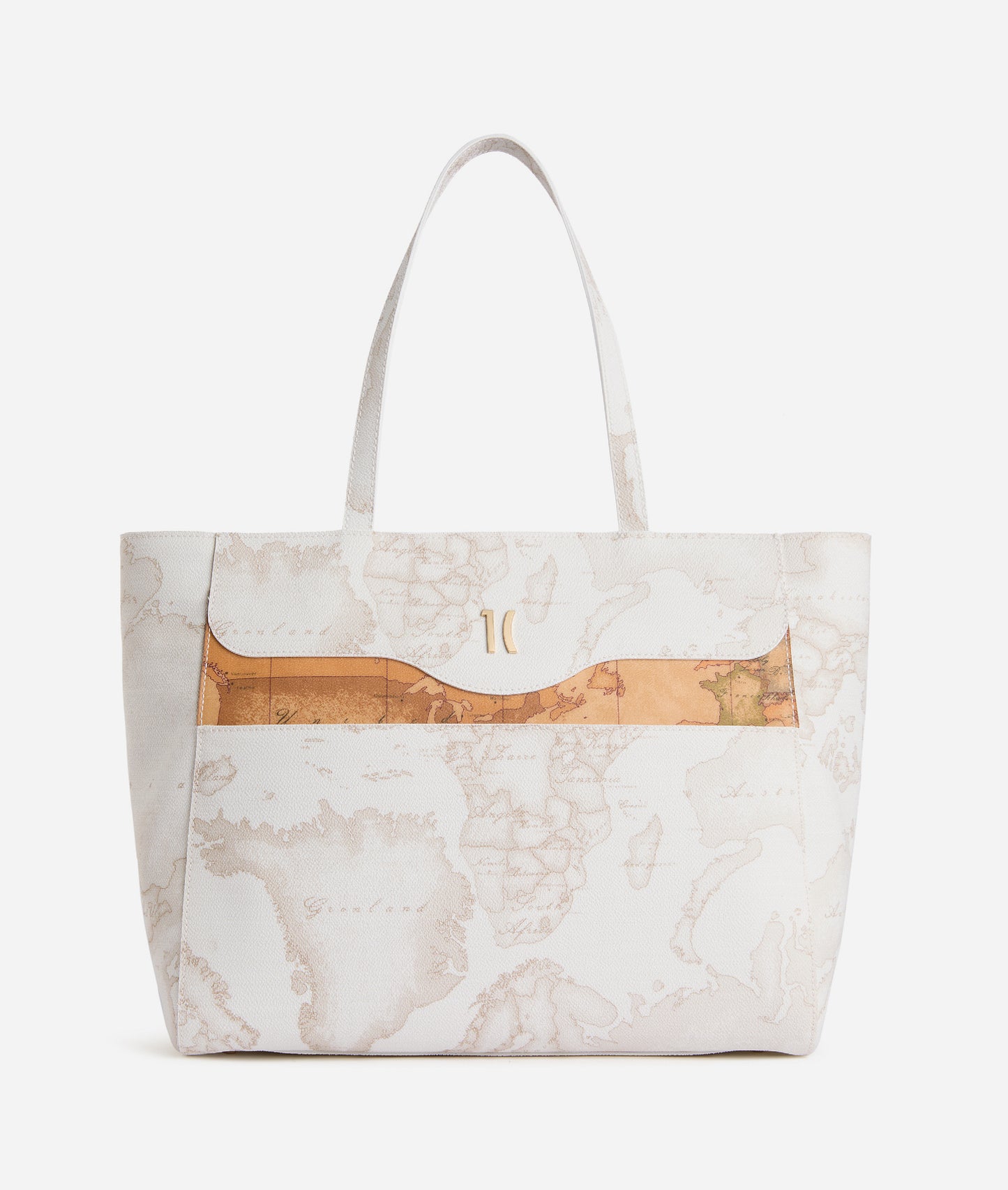 White Geo Mix borsa shopping Bianca Alviero Martini