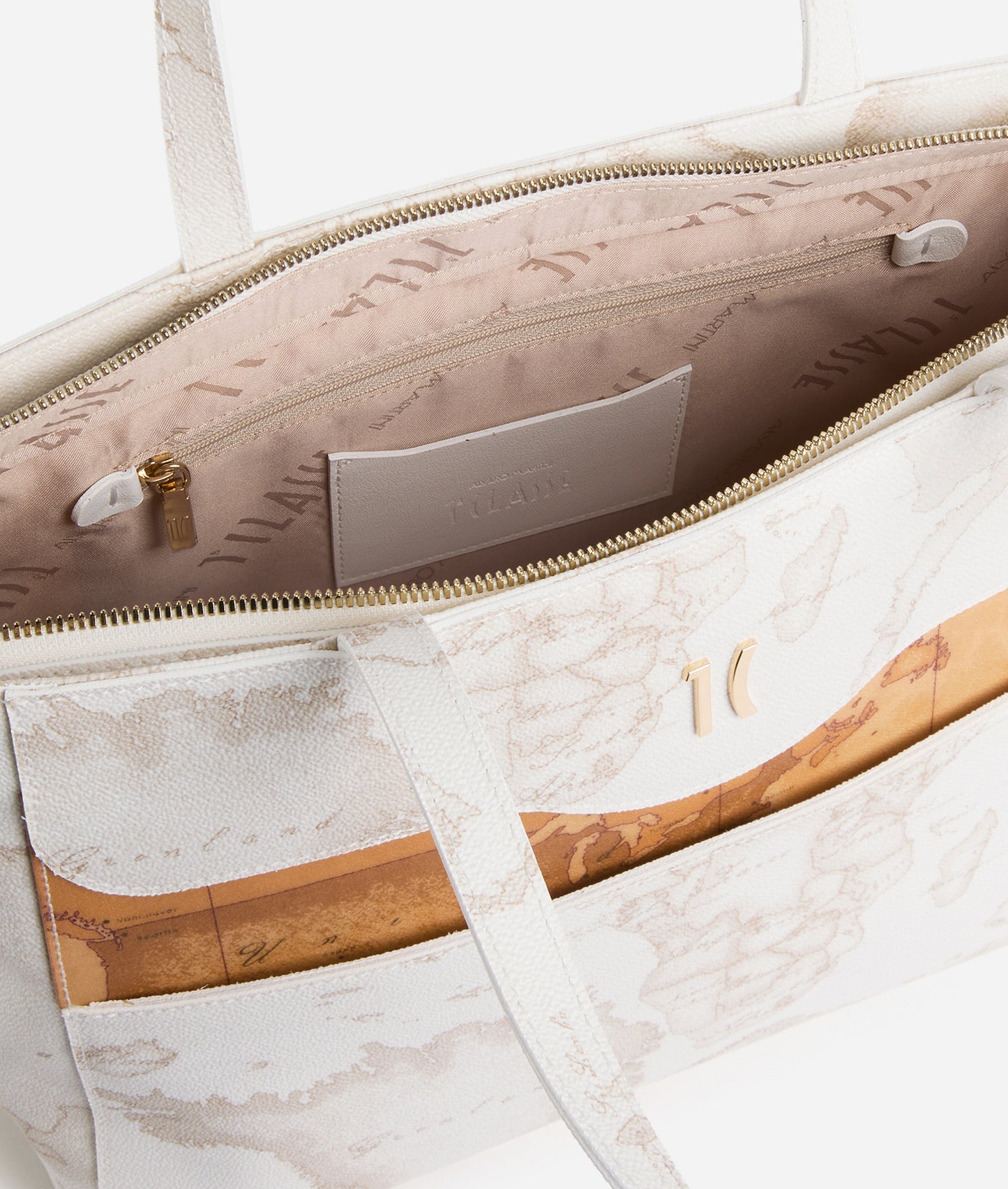 White Geo Mix borsa shopping Bianca Alviero Martini