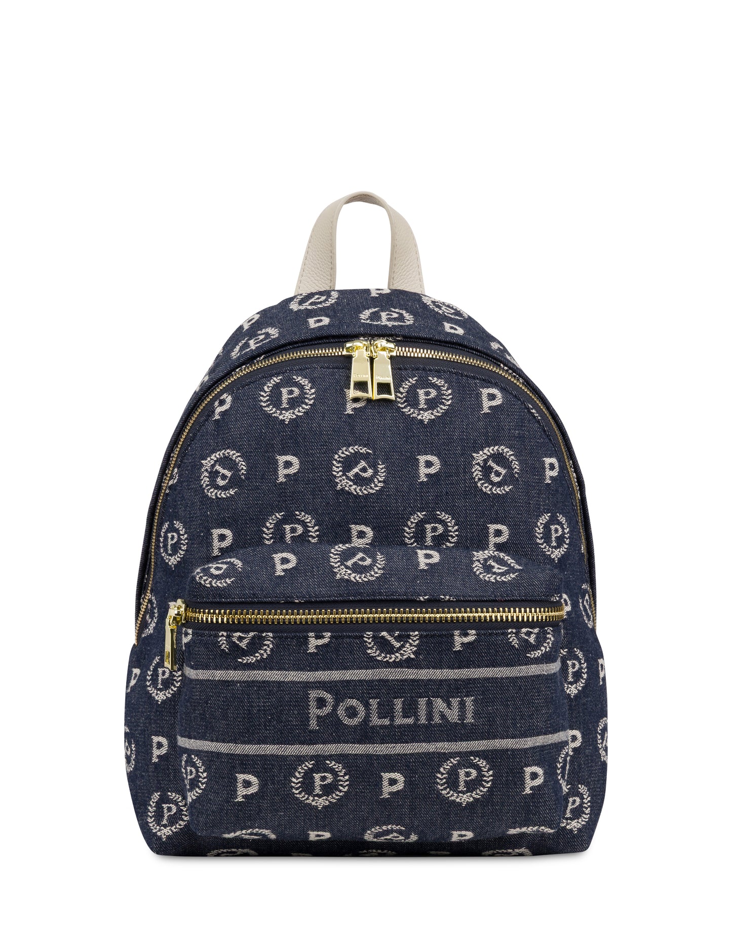 Pollini Zaino Heritage Marina In Denim Blu/avorio