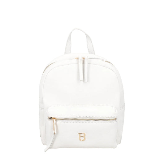 ToscaBlu  Zaino Roma in pelle con tasca colore bianco