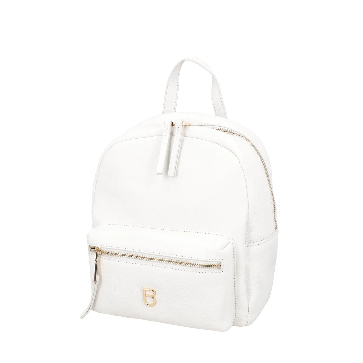 ToscaBlu  Zaino Roma in pelle con tasca colore bianco