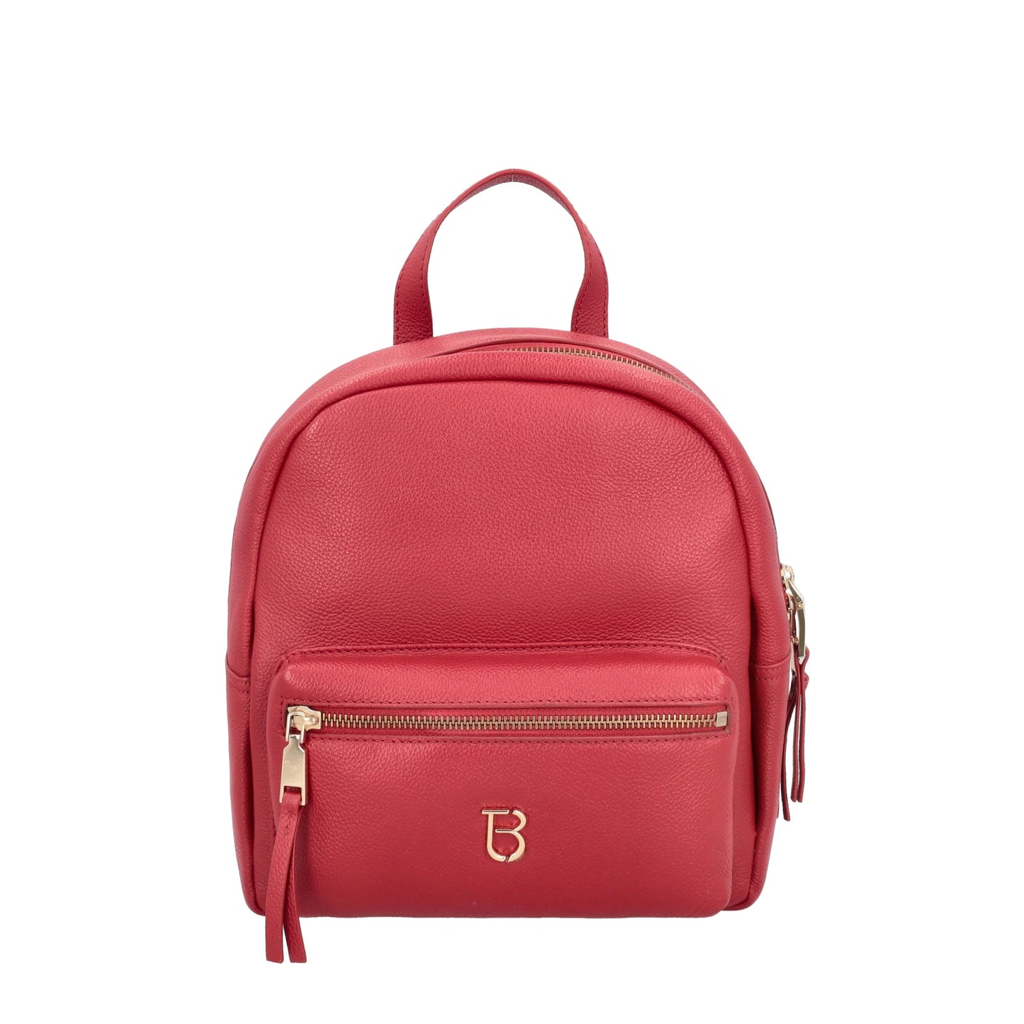 ToscaBlu  Zaino Roma in pelle con tasca colore rosso