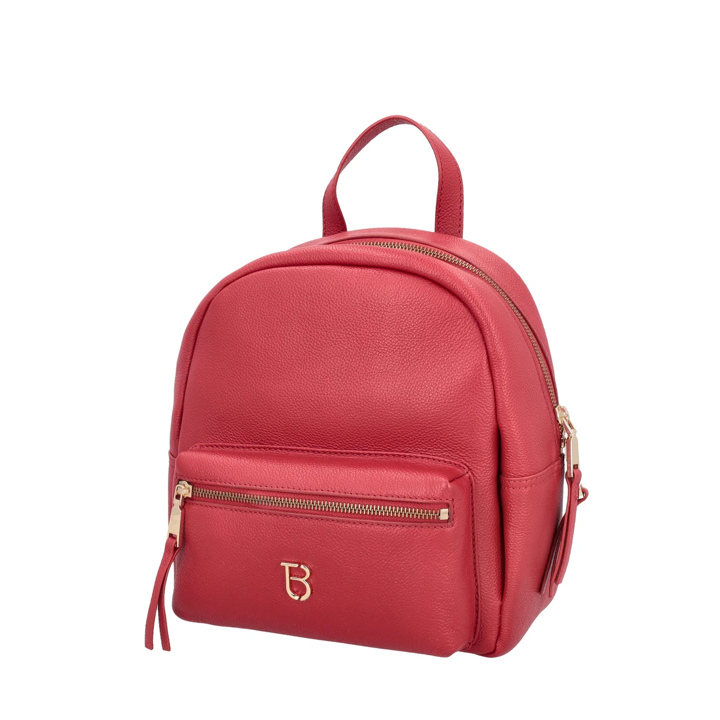 ToscaBlu  Zaino Roma in pelle con tasca colore rosso