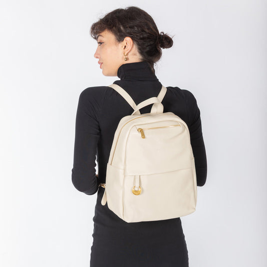 Zaino 'Fondamenta' in Pelle Beige - Pelletteria Veneta