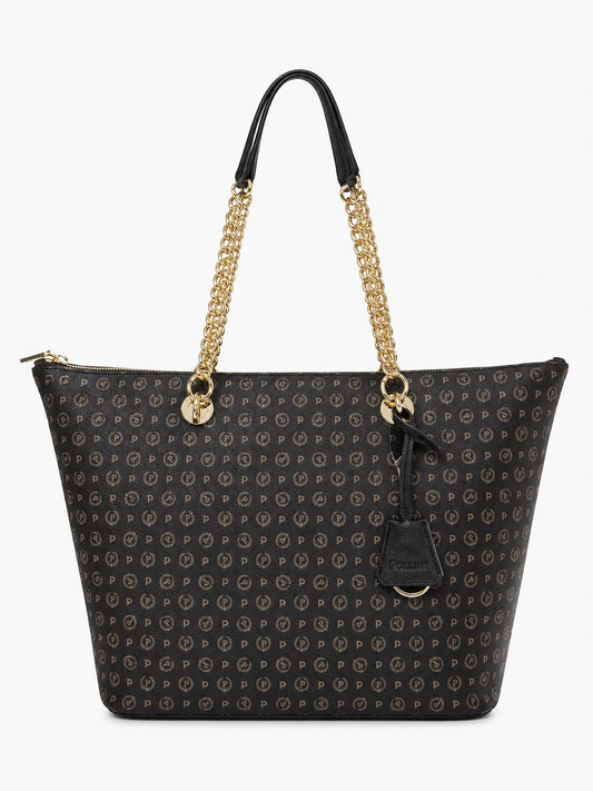 Pollini Linea Heritage Shopping Bag Heritage Logo Classic Nero/Nero
