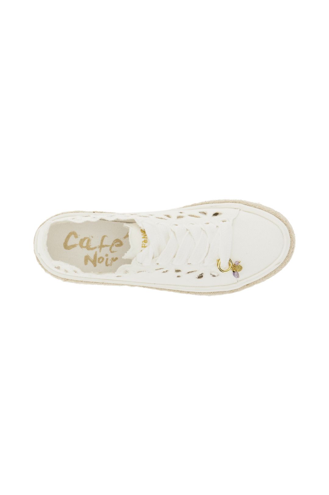 sneakers allacciate in tessuto traforato bianco CafèNoir