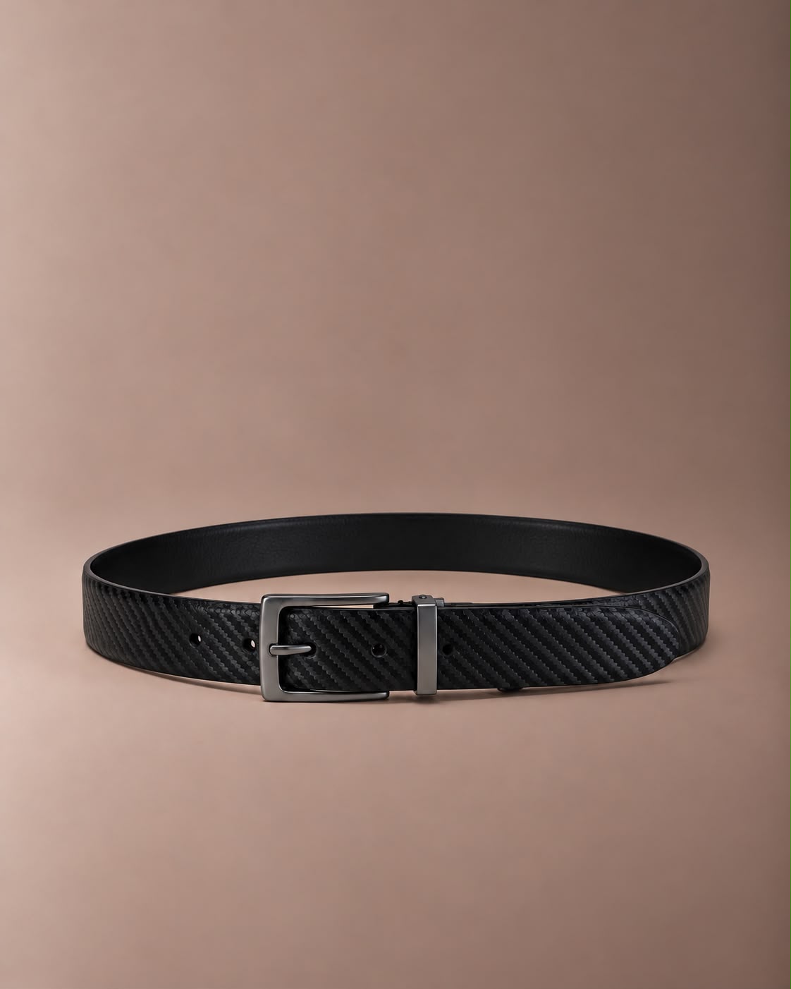 Cintura Uomo Double Face in Vera Pelle 100% Made in Italy – Il Kuoio 3112Nero/Carbonio