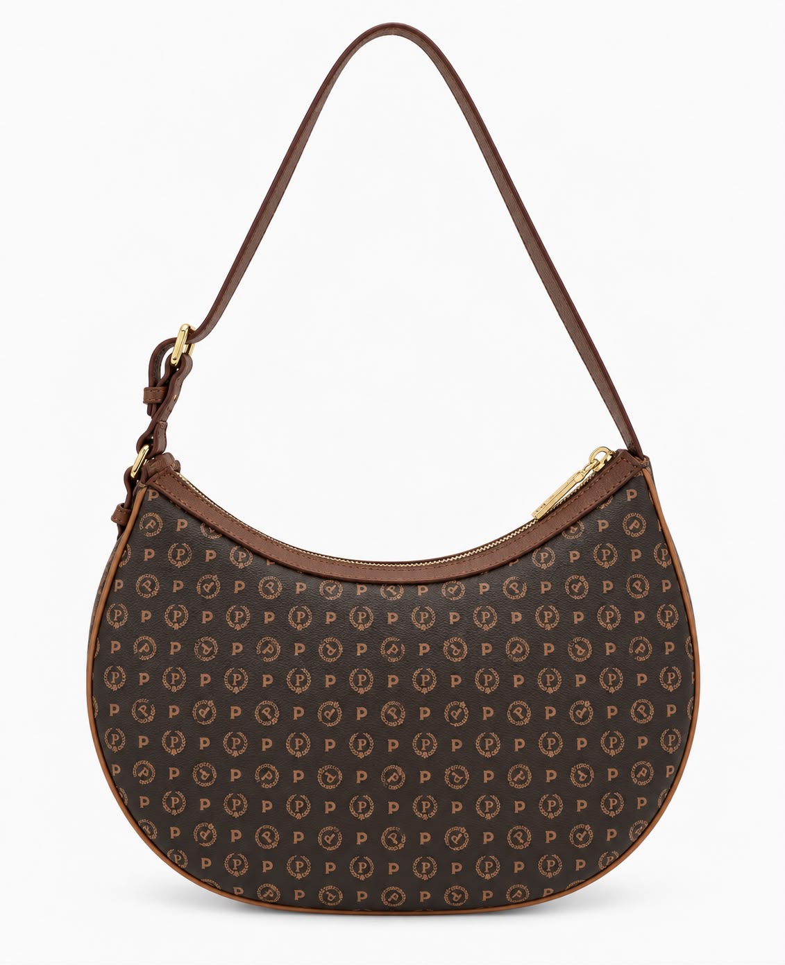 Pollini Linea Heritage Hobo Bag Heritage In Soft Relief Marrone/Crema