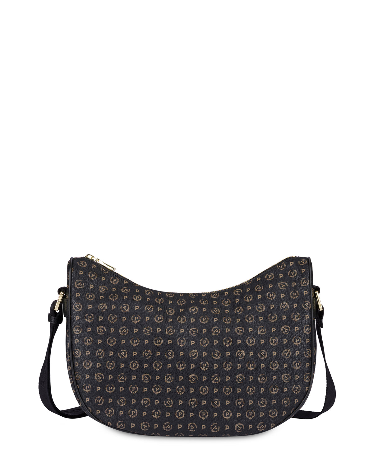 Pollini Linea Heritage Hobo Bag Heritage Pvc Nero/nero