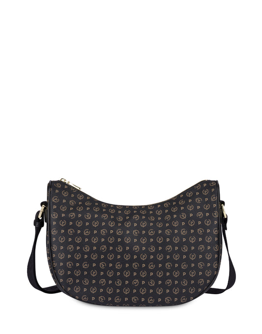 Pollini Linea Heritage Hobo Bag Heritage Pvc Nero/nero