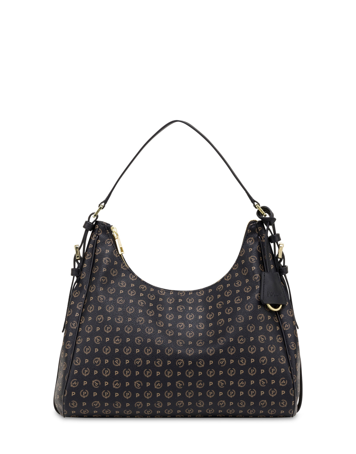 Pollini Linea Heritage Hobo Bag Heritage Pvc Nero/nero