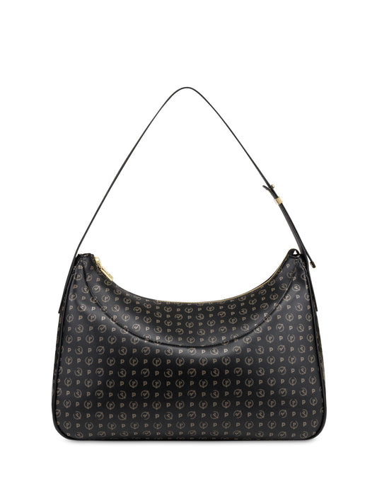 Pollini Linea Heritage Hobo Bag Heritage In Soft Relief Nero/nero