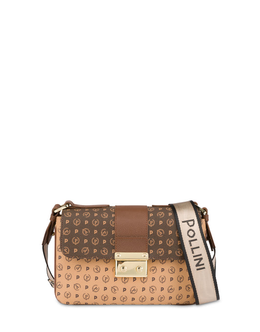 Pollini Linea Heritage Borsa A Spalla Bicolor Heritage Marrone/crema/marrone