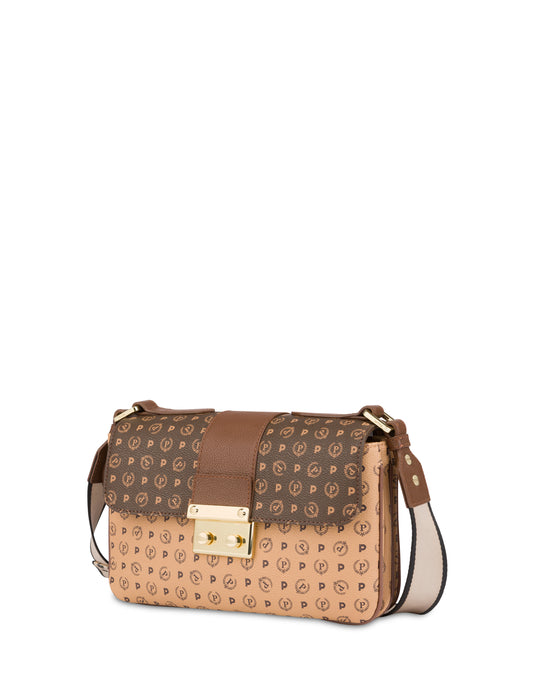 Pollini Linea Heritage Borsa A Spalla Bicolor Heritage Marrone/crema/marrone