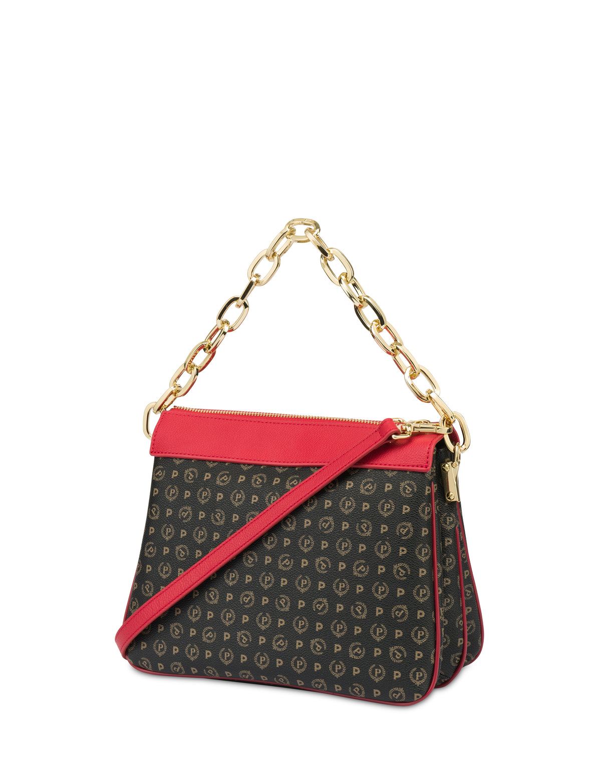 Pollini Linea Heritage Borsa A Spalla Heritage Pvc Nero/lacca