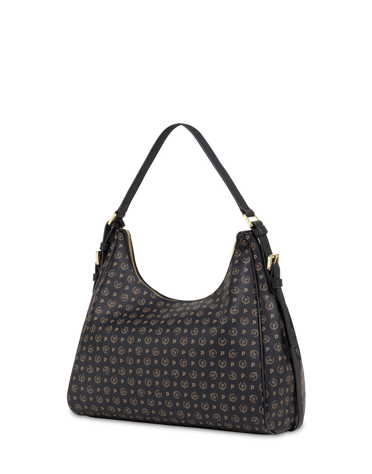 Pollini Linea Heritage Hobo Bag Heritage Pvc Nero/nero