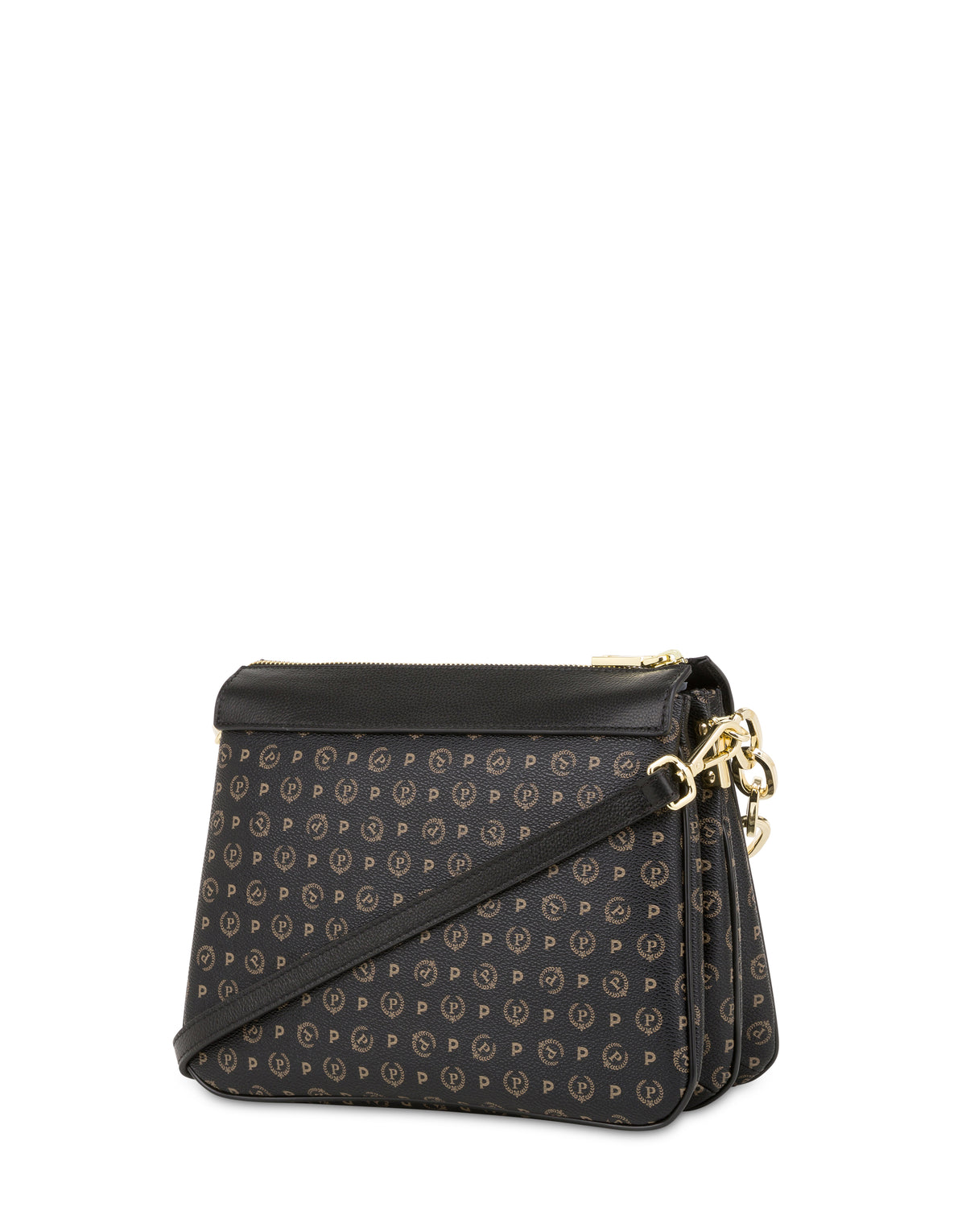 Pollini Linea Heritage Borsa A Spalla Heritage Pvc Nero/nero