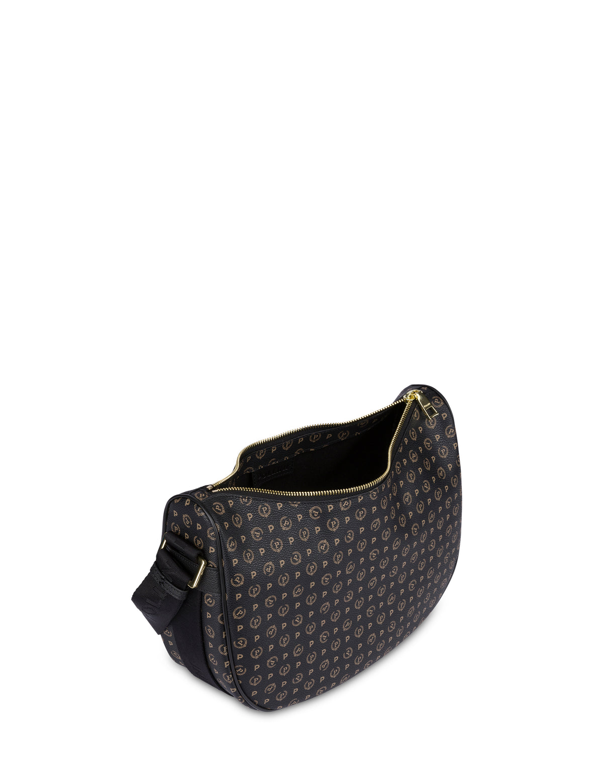 Pollini Linea Heritage Hobo Bag Heritage Pvc Nero/nero