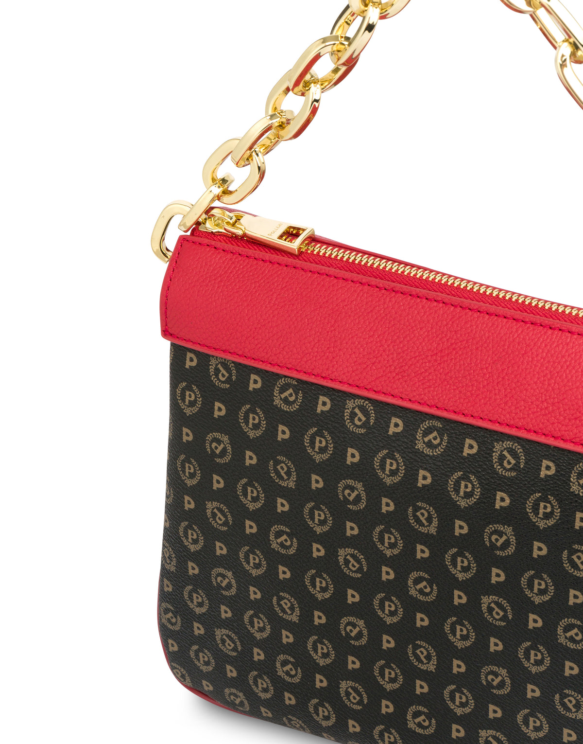 Pollini Linea Heritage Borsa A Spalla Heritage Pvc Nero/lacca
