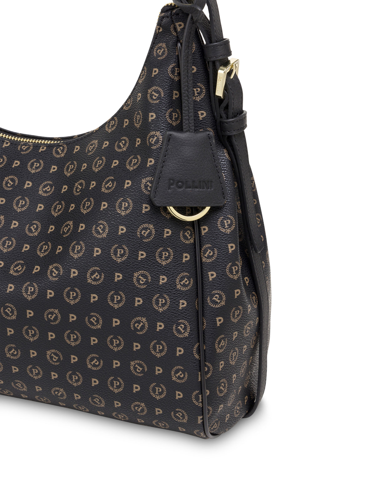 Pollini Linea Heritage Hobo Bag Heritage Pvc Nero/nero