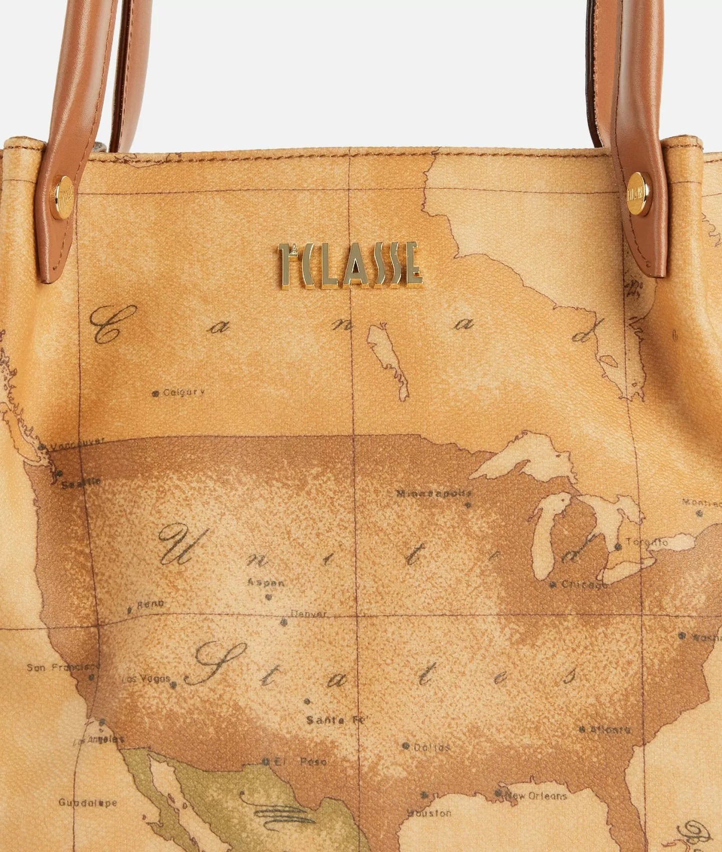 Art.C E041 6000 Borsa shopping in tessuto stampa Geo Classic Naturale