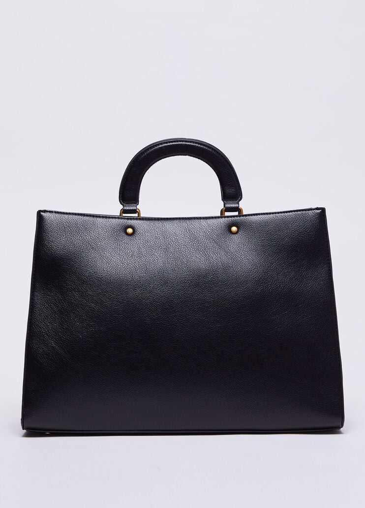 Borsa a mano con logo pitonato