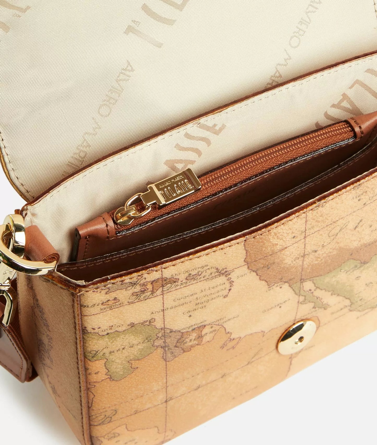 Art.C E050 6000 Borsa a tracolla in tessuto stampa Geo Classic Naturale