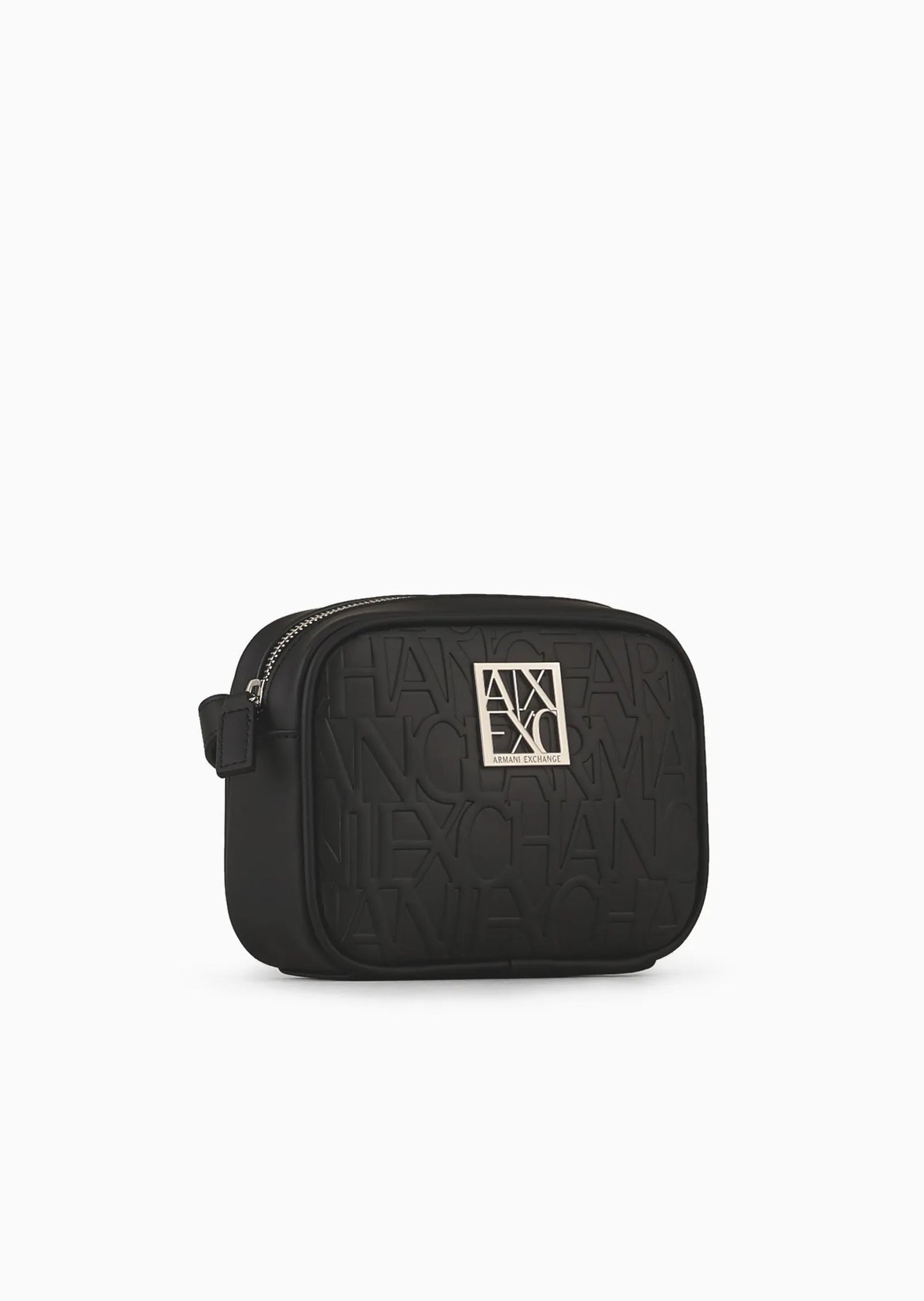 Camera case con scritta logo all-over a contrasto