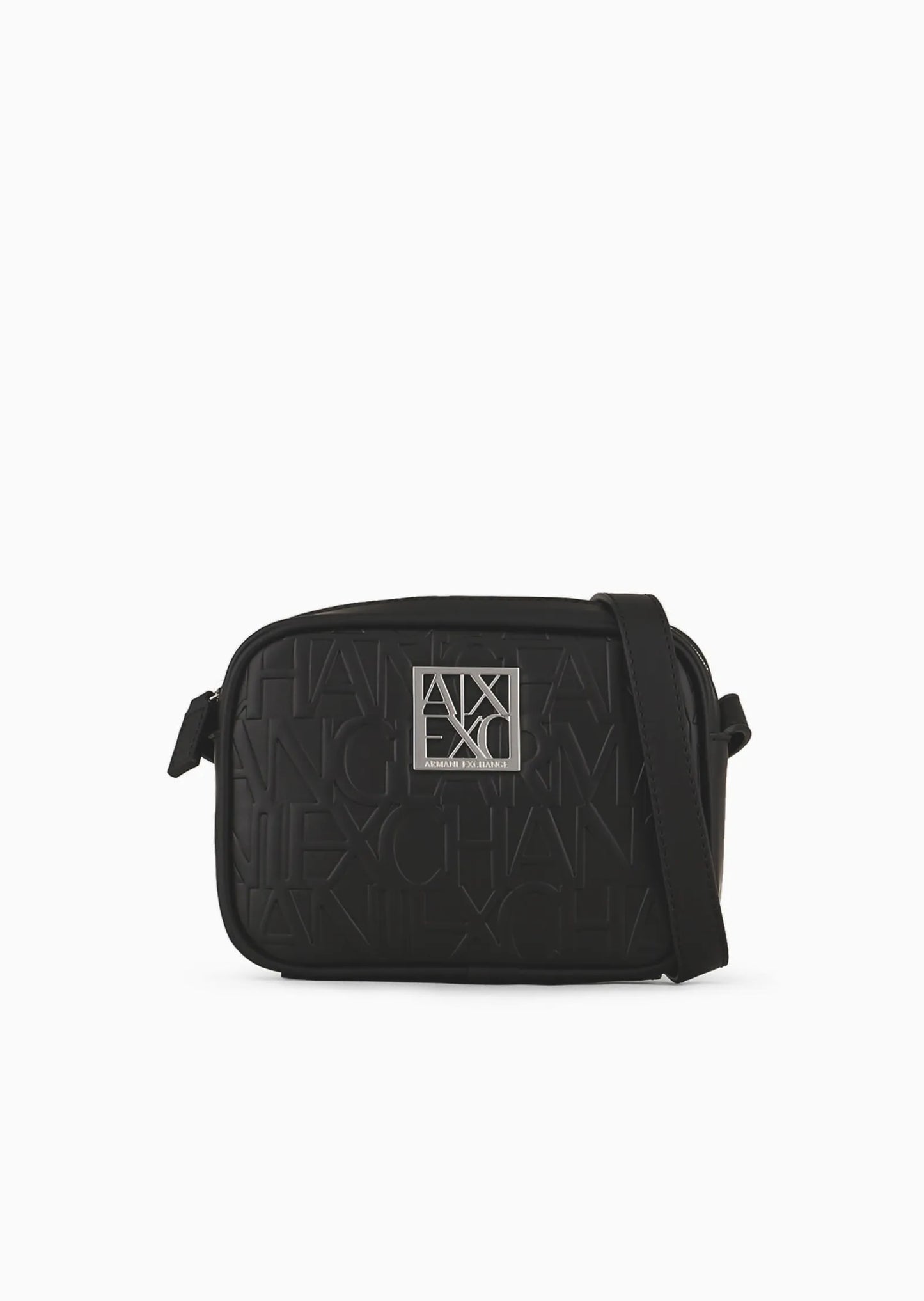 Camera case con scritta logo all-over a contrasto