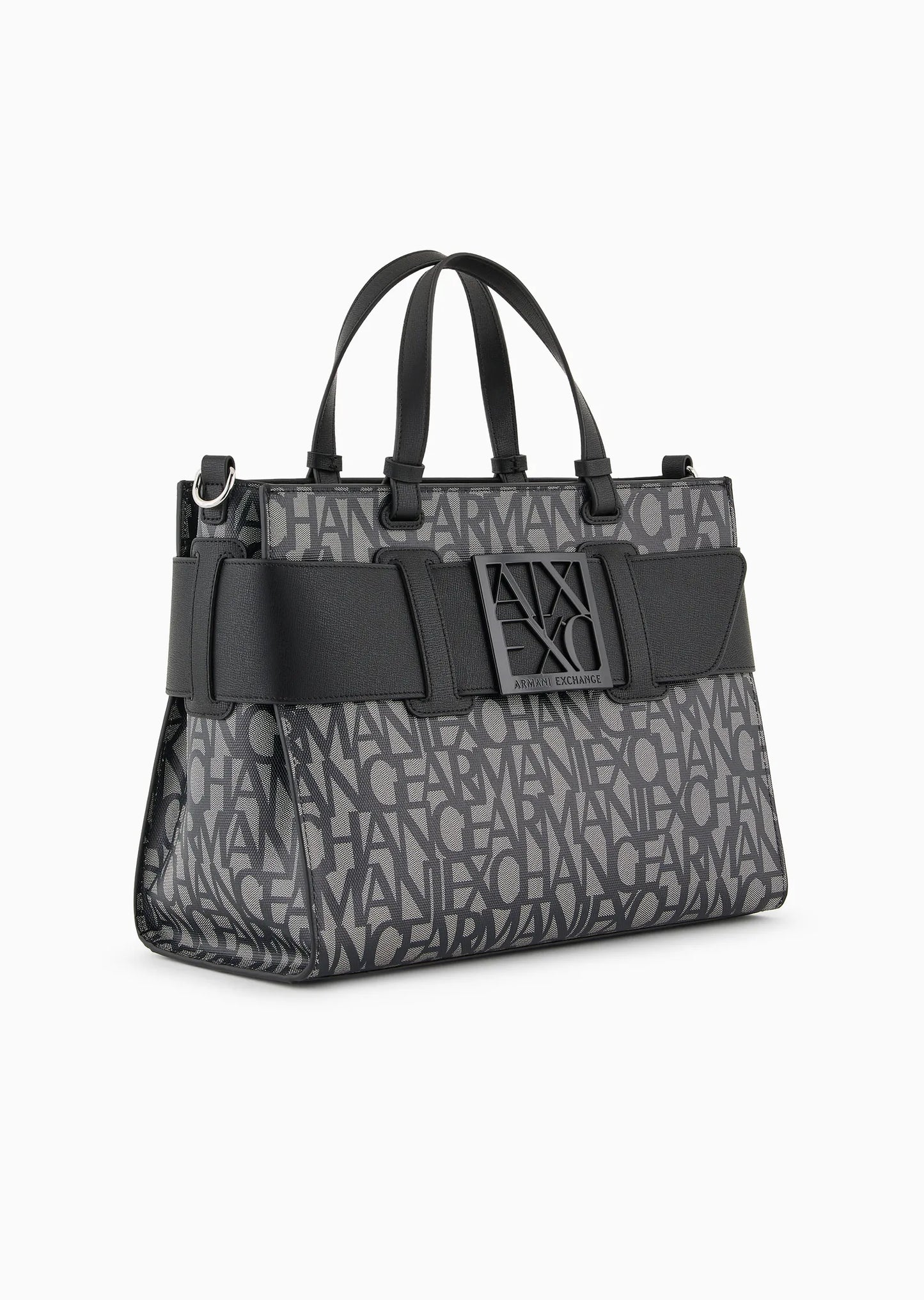 Borsa tote grande con dettaglio a contrasto