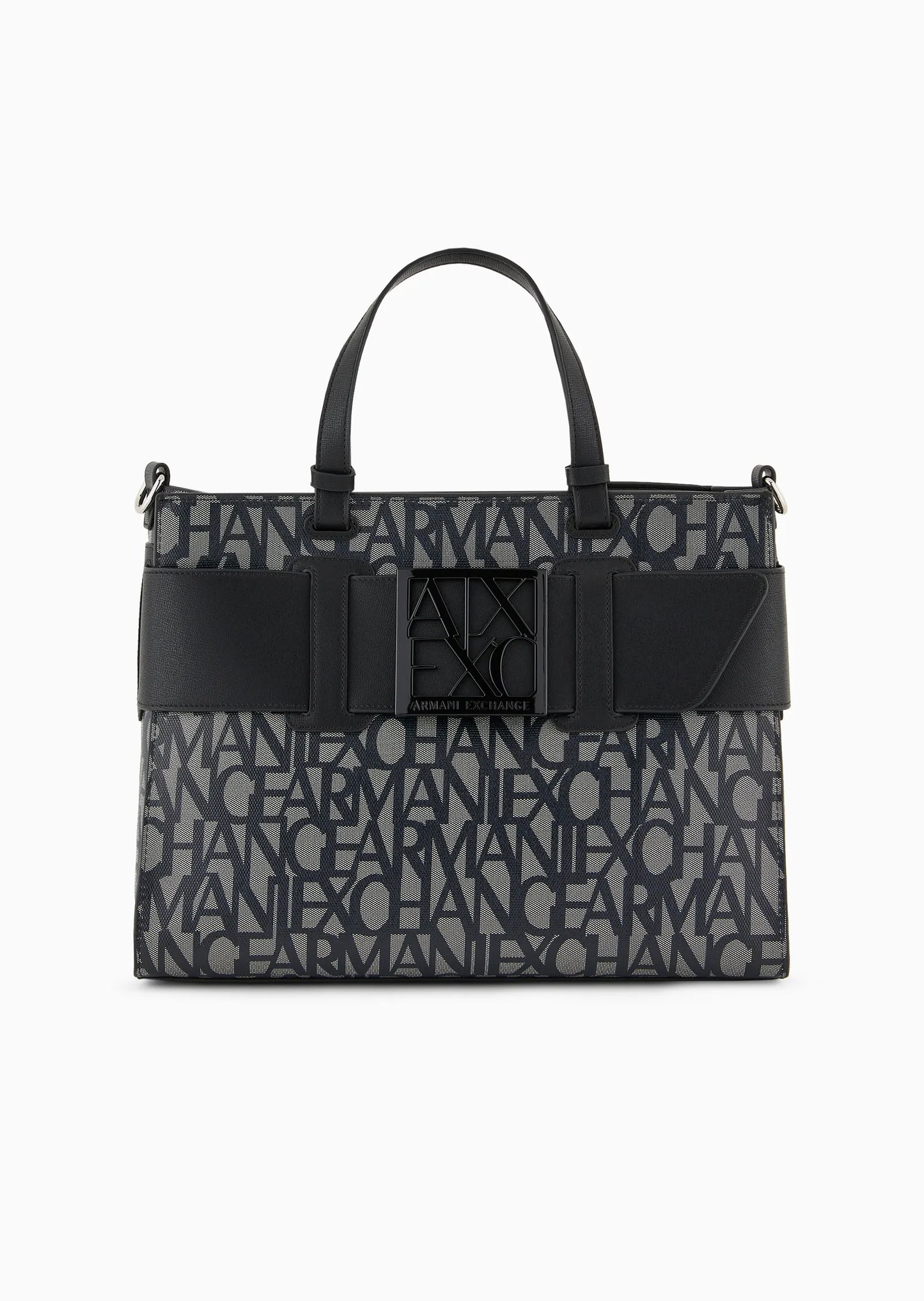 Borsa tote grande con dettaglio a contrasto