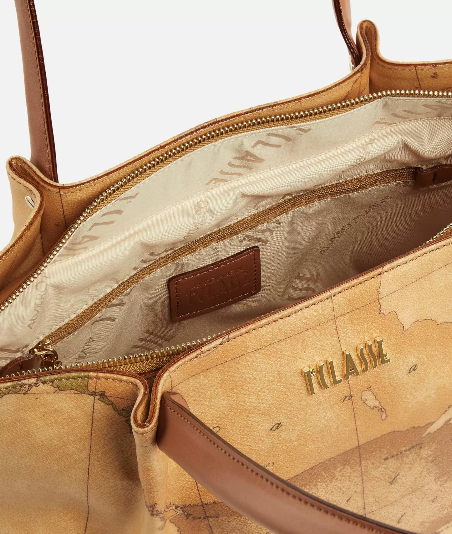 Art.C E041 6000 Borsa shopping in tessuto stampa Geo Classic Naturale