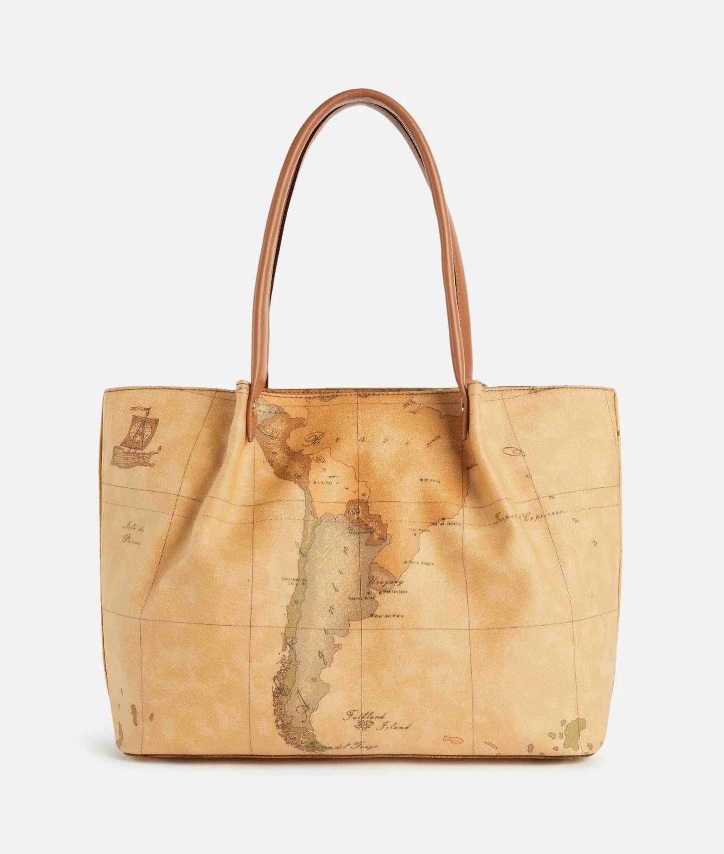 Art.C E041 6000 Borsa shopping in tessuto stampa Geo Classic Naturale