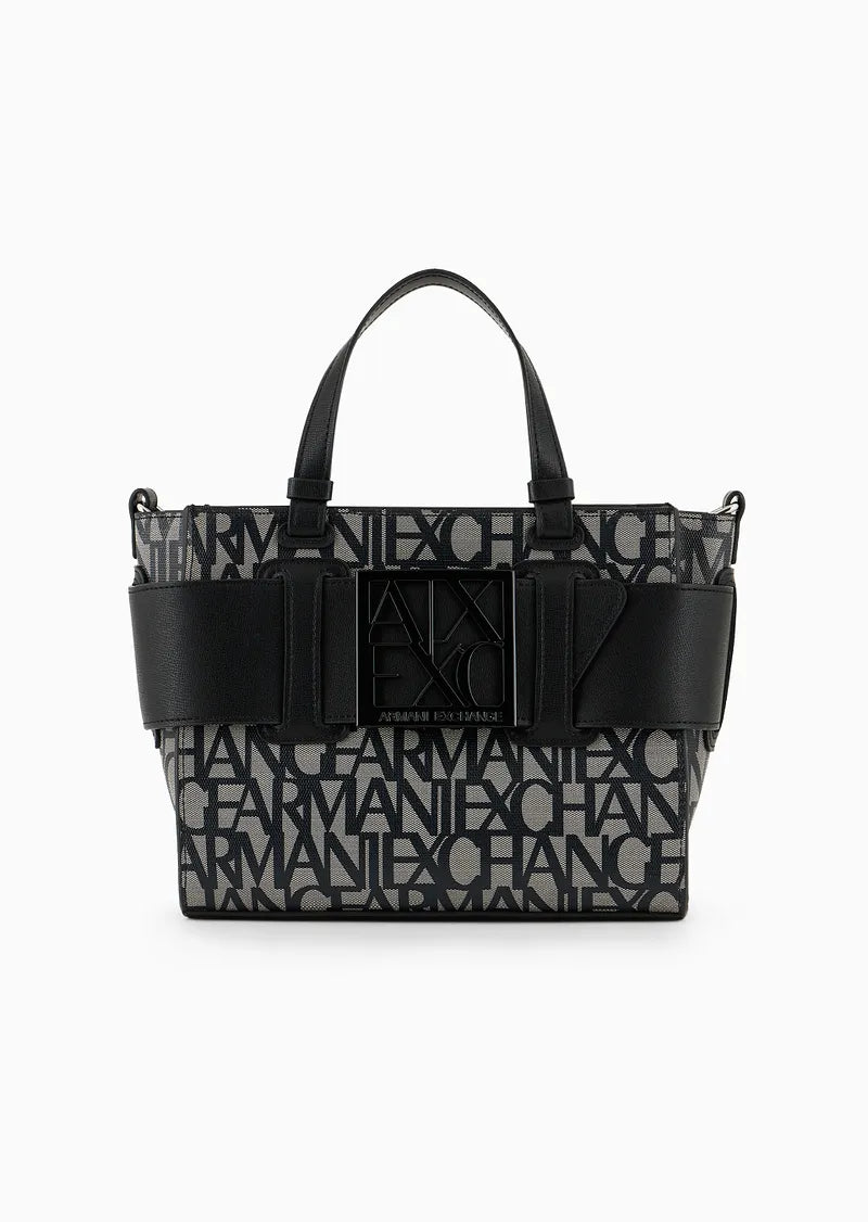 Borsa tote media con dettaglio a contrasto