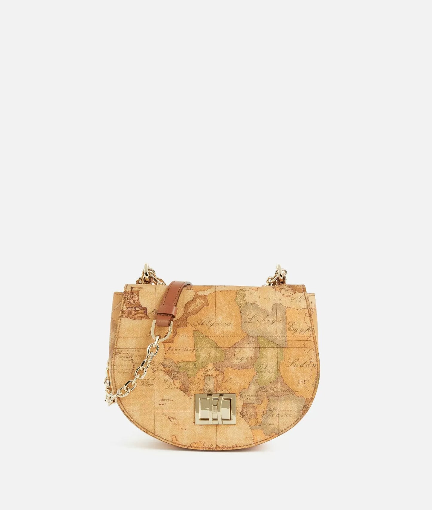 Art.C E049 6000 Tracollina tonda in tessuto stampa Geo Classic Naturale