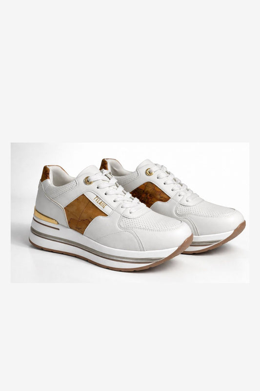 Sneaker donna Alviero Martini 1ª Classe bianca con dettagli Geo