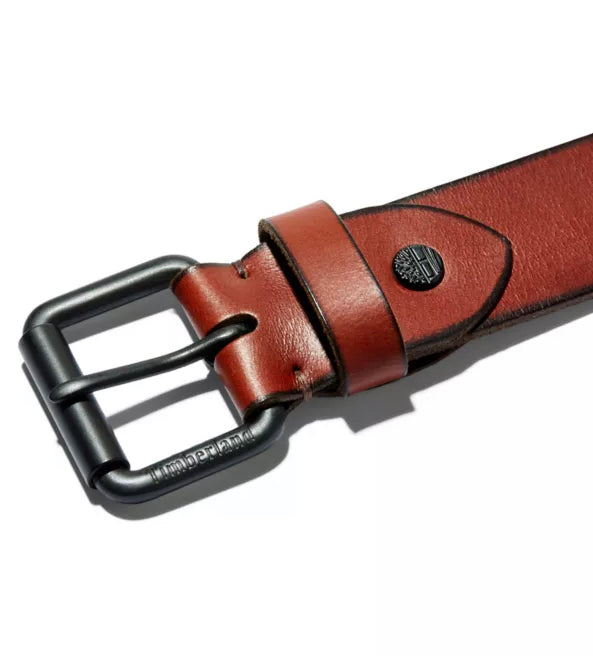 CINTURA IN PELLE DA UOMO CON FIBBIA A RULLO IN MARRONE