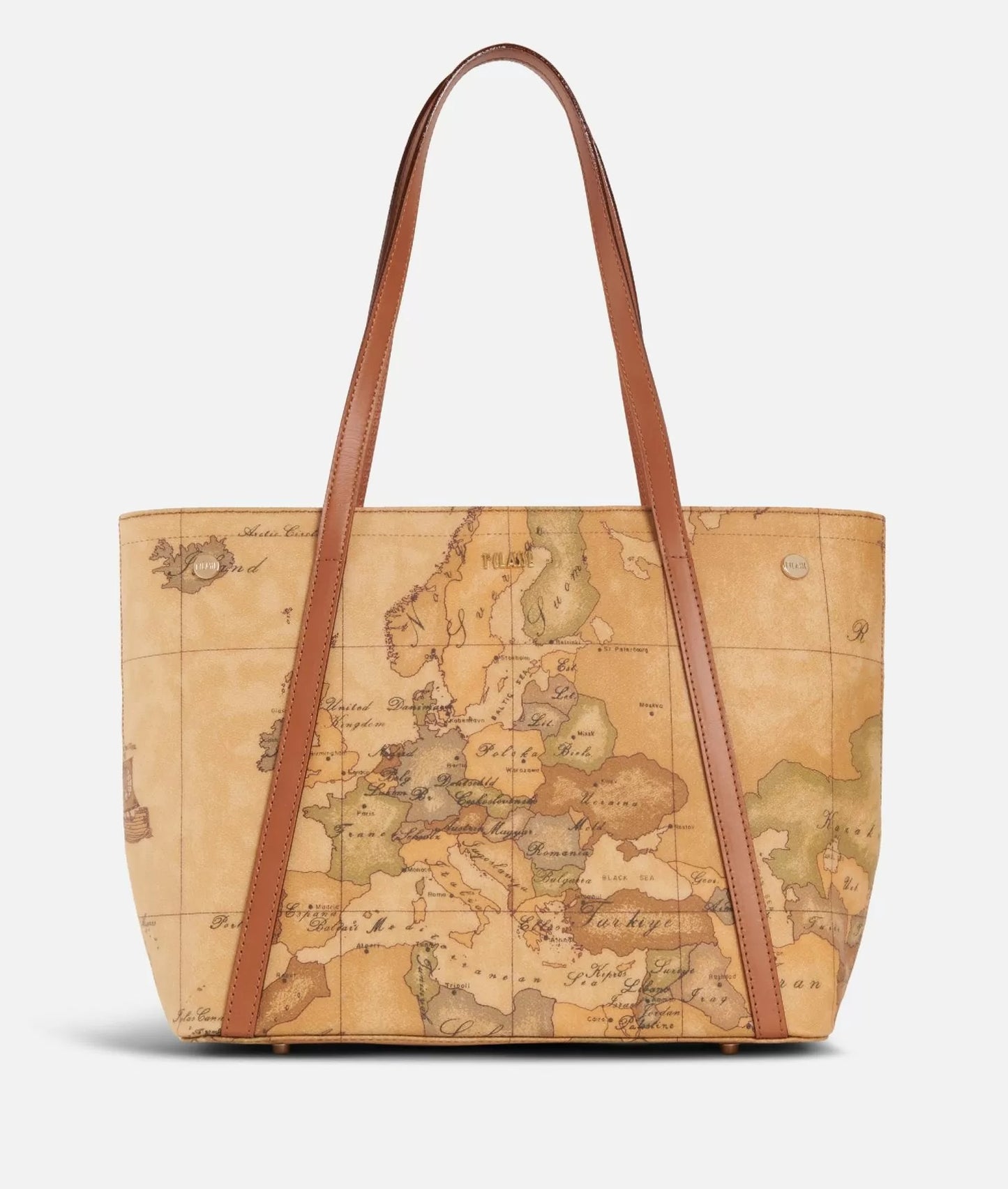 Art.C E010 6000 Geo Classic Shopping bag con borchiette media