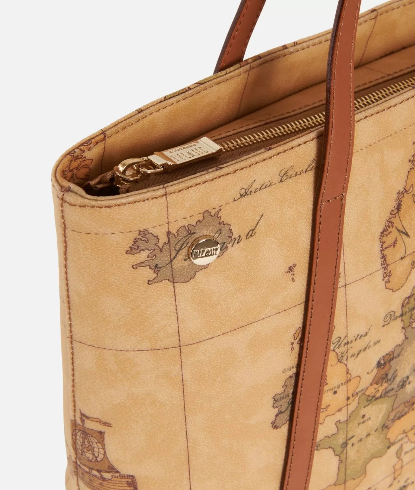 Art.C E010 6000 Geo Classic Shopping bag con borchiette media